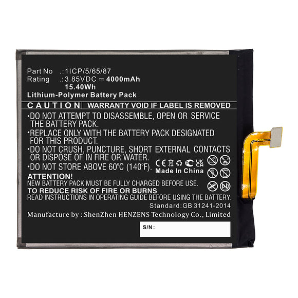 Batteries N Accessories BNA-WB-P13980 Cell Phone Battery - Li-Pol, 3.85V, 4000mAh, Ultra High Capacity - Replacement for UMI 1ICP/5/65/87 Battery
