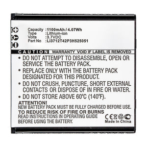 Batteries N Accessories BNA-WB-L14136 Cell Phone Battery - Li-ion, 3.7V, 1100mAh, Ultra High Capacity - Replacement for ZTE Li3712T42P3H525051 Battery