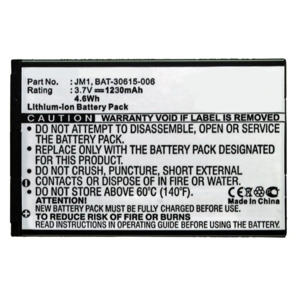 Batteries N Accessories BNA-WB-JM1 Cell Phone Battery - Li-Ion, 3.7V, 1230 mAh, Ultra High Capacity Battery - Replacement for BlackBerry JM1 Battery