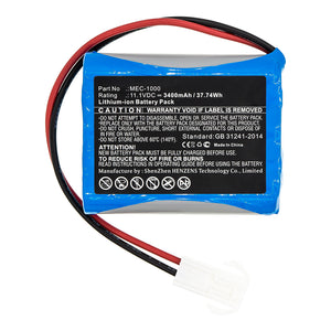 Batteries N Accessories BNA-WB-L15127 Medical Battery - Li-ion, 11.1V, 3400mAh, Ultra High Capacity - Replacement for Mindray MEC-1000 Battery