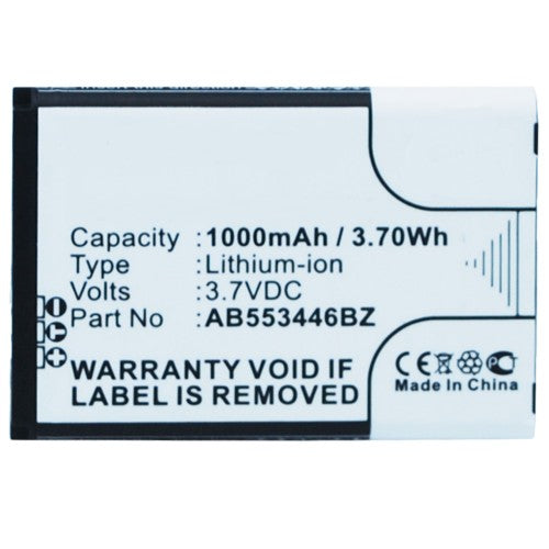 Batteries N Accessories BNA-WB-L3996 Cell Phone Battery - Li-ion, 3.7, 1000mAh, Ultra High Capacity Battery - Replacement for Samsung AB553446BZ Battery