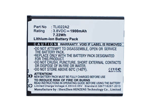 Batteries N Accessories BNA-WB-L3048 Cell Phone Battery - Li-Ion, 3.8V, 1900 mAh, Ultra High Capacity Battery - Replacement for Alcatel TLi022A2 Battery