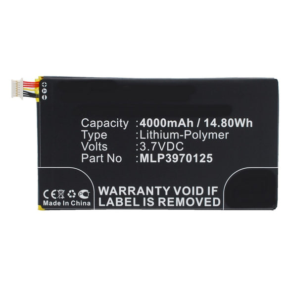 Batteries N Accessories BNA-WB-P3684 Cell Phone Battery - Li-Pol, 3.7V, 4000 mAh, Ultra High Capacity Battery - Replacement for Verizon MLP3970125 Battery