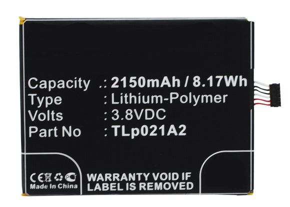 Batteries N Accessories BNA-WB-P3054 Cell Phone Battery - Li-Pol, 3.8V, 2150 mAh, Ultra High Capacity Battery - Replacement for Alcatel TLp021A2 Battery