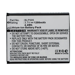 Batteries N Accessories BNA-WB-L14734 Cell Phone Battery - Li-ion, 3.7V, 1200mAh, Ultra High Capacity - Replacement for OPPO BLP505 Battery