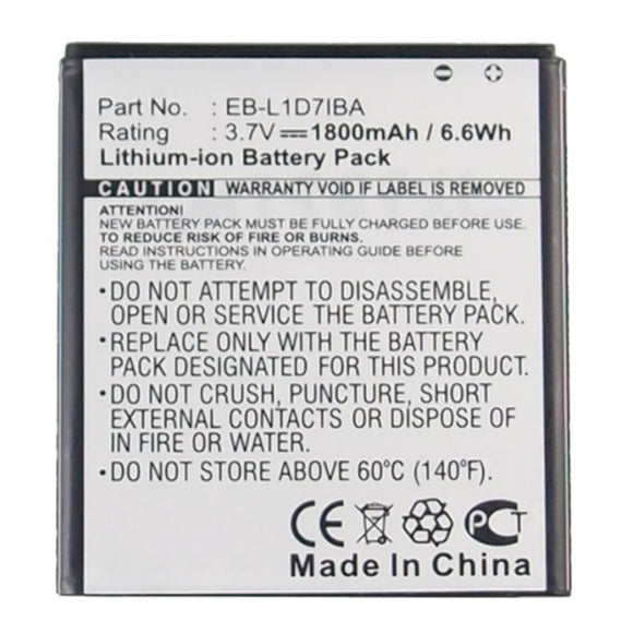 Batteries N Accessories BNA-WB-L13168 Cell Phone Battery - Li-ion, 3.7V, 1800mAh, Ultra High Capacity - Replacement for Samsung EB-L1D7IBA Battery
