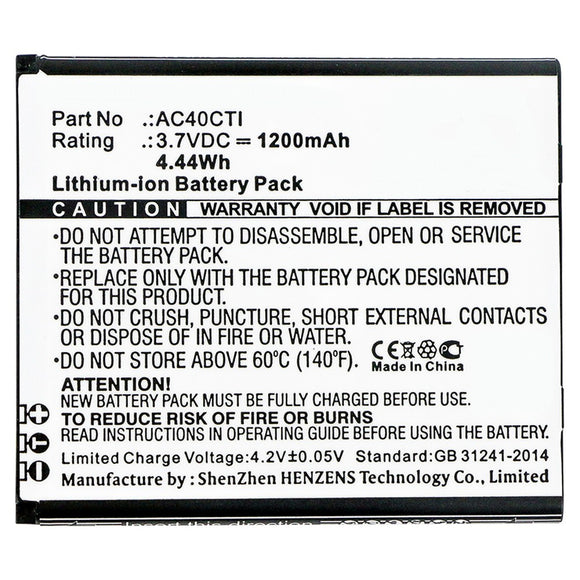 Batteries N Accessories BNA-WB-L9832 Cell Phone Battery - Li-ion, 3.7V, 1200mAh, Ultra High Capacity - Replacement for Archos AC40CTI Battery