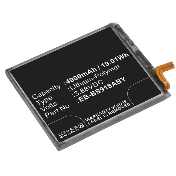 Batteries N Accessories BNA-WB-P18037 Cell Phone Battery - Li-Pol, 3.88V, 4900mAh, Ultra High Capacity - Replacement for Samsung EB-BS918ABY Battery