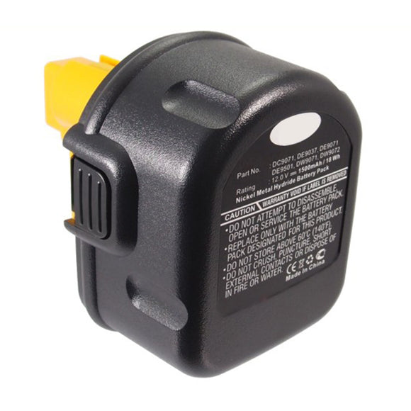 Batteries N Accessories BNA-WB-H16236 Power Tool Battery - Ni-MH, 12V, 1500mAh, Ultra High Capacity - Replacement for DeWalt DC9071 Battery