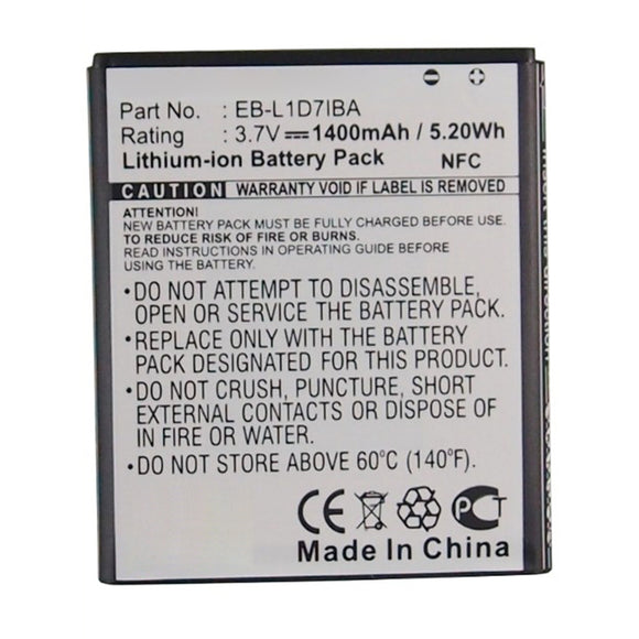 Batteries N Accessories BNA-WB-L13093 Cell Phone Battery - Li-ion, 3.7V, 1400mAh, Ultra High Capacity - Replacement for Samsung EB-L1D7IBA Battery