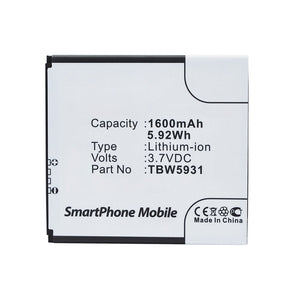 Batteries N Accessories BNA-WB-L12198 Cell Phone Battery - Li-ion, 3.7V, 1600mAh, Ultra High Capacity - Replacement for K-Touch TBW5931 Battery