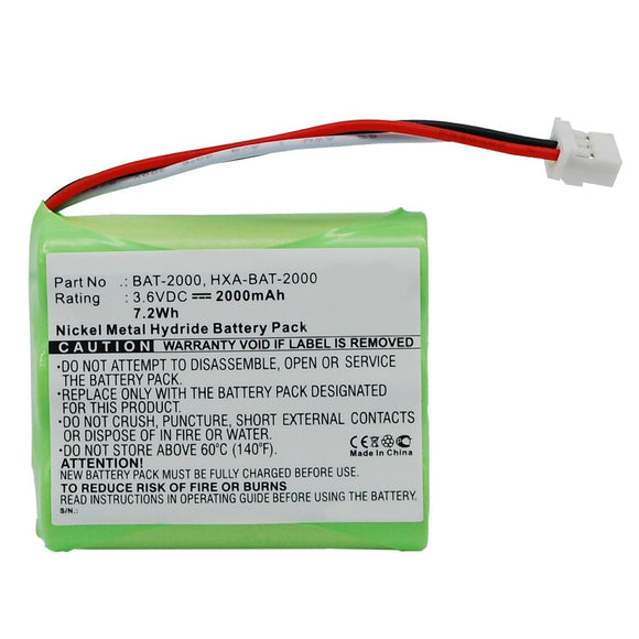 Batteries N Accessories BNA-WB-H9445 Medical Battery - Ni-MH, 3.6V, 2000mAh, Ultra High Capacity - Replacement for Omron BAT-2000 Battery