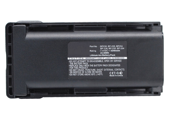 Batteries N Accessories BNA-WB-BLI-BP254 2-Way Radio Battery - Li-Ion, 7.4V, 3000 mAh, Ultra High Capacity Battery - Replacement for Icom BP254 Battery