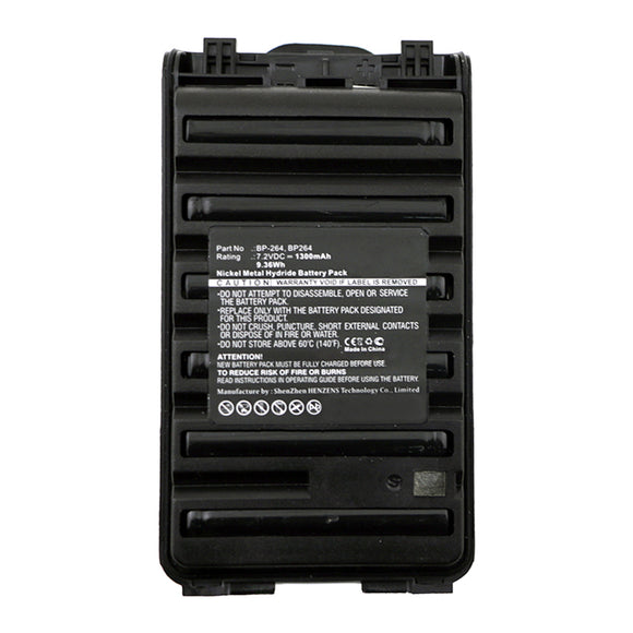 Batteries N Accessories BNA-WB-H12062 2-Way Radio Battery - Ni-MH, 7.2V, 1300mAh, Ultra High Capacity - Replacement for Icom BP-264 Battery