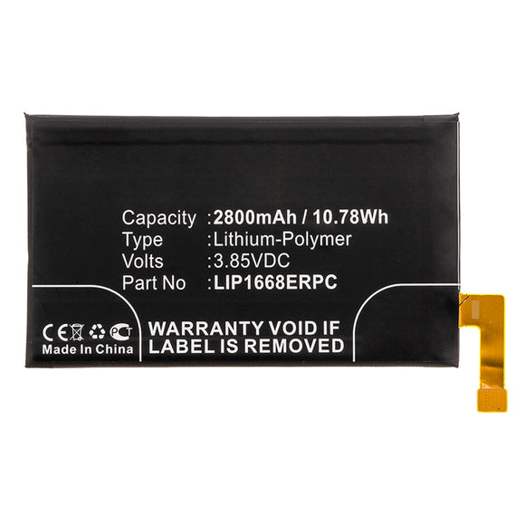 Batteries N Accessories BNA-WB-P11278 Cell Phone Battery - Li-Pol, 3.85V, 2800mAh, Ultra High Capacity - Replacement for Sony LIP1668ERPC Battery