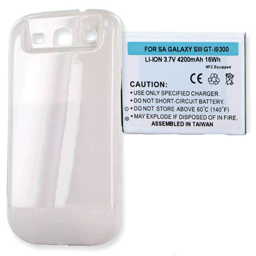 Batteries N Accessories BNA-WB-BLI-1258-4.2W Cell Phone Battery - Li-Ion, 3.7V, 4200 mAh, Ultra High Capacity Battery - Replacement for Samsung Galaxy S3 Battery