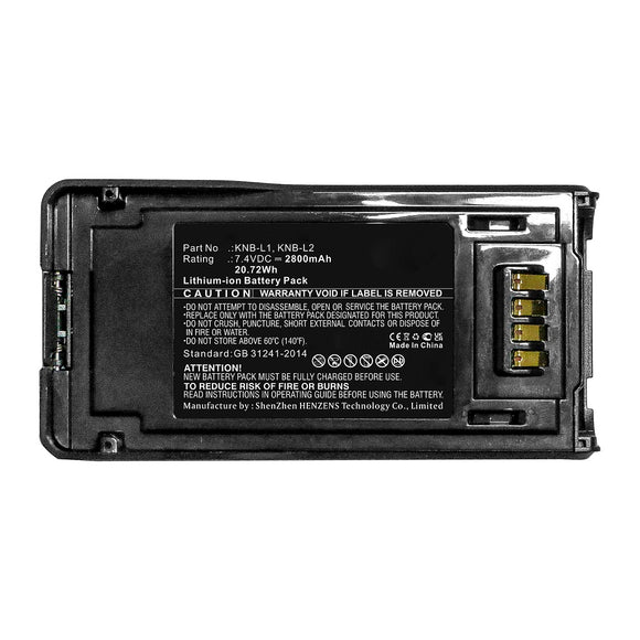 Batteries N Accessories BNA-WB-L12083 2-Way Radio Battery - Li-ion, 7.4V, 2800mAh, Ultra High Capacity - Replacement for Kenwood KNB-L1 Battery