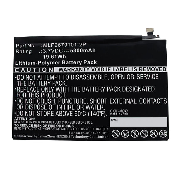 Batteries N Accessories BNA-WB-P16732 Tablet Battery - Li-Pol, 3.7V, 5300mAh, Ultra High Capacity - Replacement for Nokia MLP2679101-2P Battery