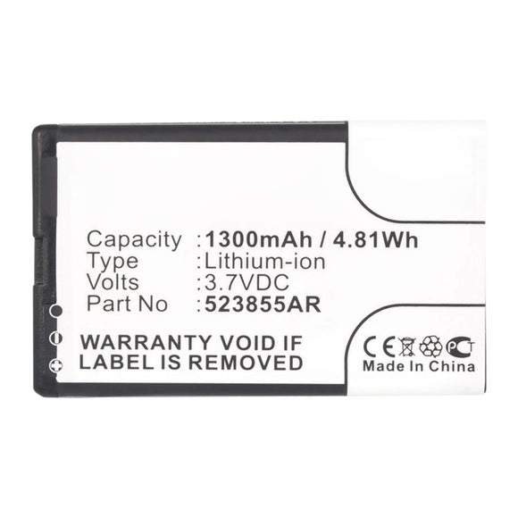Batteries N Accessories BNA-WB-L14867 Cell Phone Battery - Li-ion, 3.7V, 1300mAh, Ultra High Capacity - Replacement for Sagem P/N 523855AR Battery