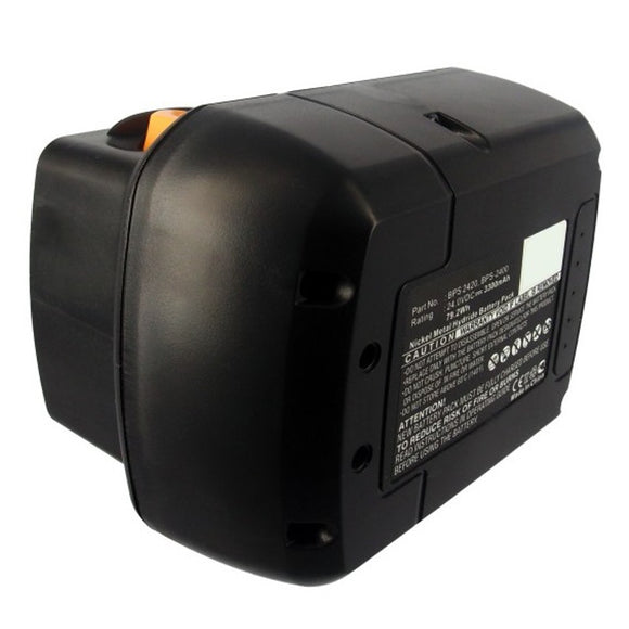 Batteries N Accessories BNA-WB-H13687 Power Tool Battery - Ni-MH, 24V, 3300mAh, Ultra High Capacity - Replacement for Ryobi BPS-2400 Battery