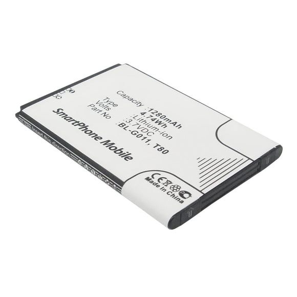 Batteries N Accessories BNA-WB-L11851 Cell Phone Battery - Li-ion, 3.7V, 1280mAh, Ultra High Capacity - Replacement for GIONEE BL-G011 Battery