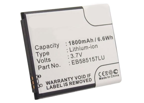 Batteries N Accessories BNA-WB-L3615 Cell Phone Battery - Li-Ion, 3.7V, 1800 mAh, Ultra High Capacity Battery - Replacement for Samsung EB585157LU Battery