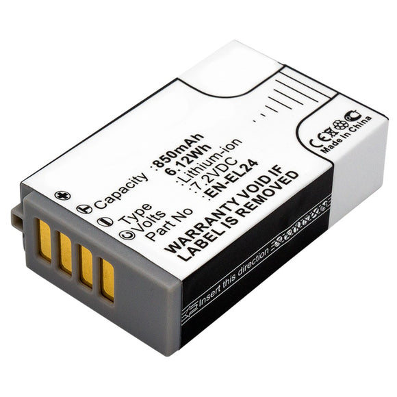 Batteries N Accessories BNA-WB-L9033 Digital Camera Battery - Li-ion, 7.2V, 850mAh, Ultra High Capacity - Replacement for Nikon EN-EL24 Battery