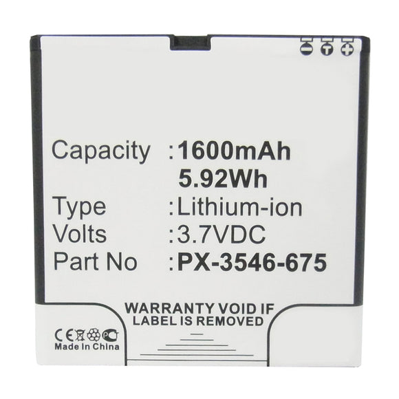 Batteries N Accessories BNA-WB-L13217 Cell Phone Battery - Li-ion, 3.7V, 1600mAh, Ultra High Capacity - Replacement for Simvalley PX-3546 Battery