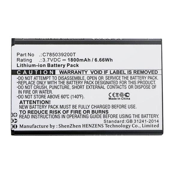 Batteries N Accessories BNA-WB-L15527 Cell Phone Battery - Li-ion, 3.7V, 1800mAh, Ultra High Capacity - Replacement for Blu C785039200T Battery