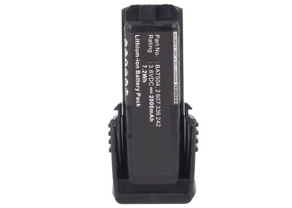Batteries N Accessories BNA-WB-L8465 Power Tools Battery - Li-ion, 3.6V, 2000mAh, Ultra High Capacity Battery - Replacement for Bosch 2 607 336 241, 2 607 336 242, BAT504 Battery