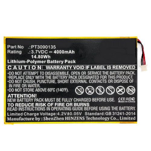 Batteries N Accessories BNA-WB-P8665 Tablets Battery - Li-Pol, 3.7V, 4000mAh, Ultra High Capacity Battery - Replacement for RCA PT3090135 Battery