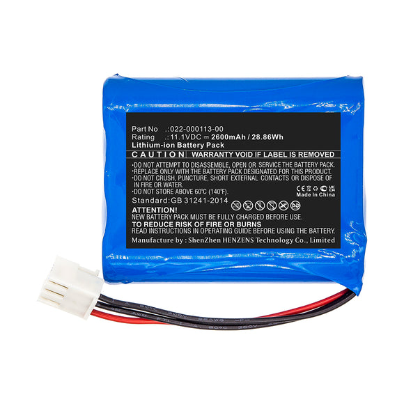 Batteries N Accessories BNA-WB-L16155 Medical Battery - Li-ion, 11.1V, 2600mAh, Ultra High Capacity - Replacement for COMEN 022-000113-00 Battery