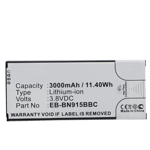 Batteries N Accessories BNA-WB-L4017 Cell Phone Battery - Li-ion, 3.8, 3000mAh, Ultra High Capacity Battery - Replacement for Samsung EB-BN915BBC, EB-BN915BBE, EB-BN915BBK Battery