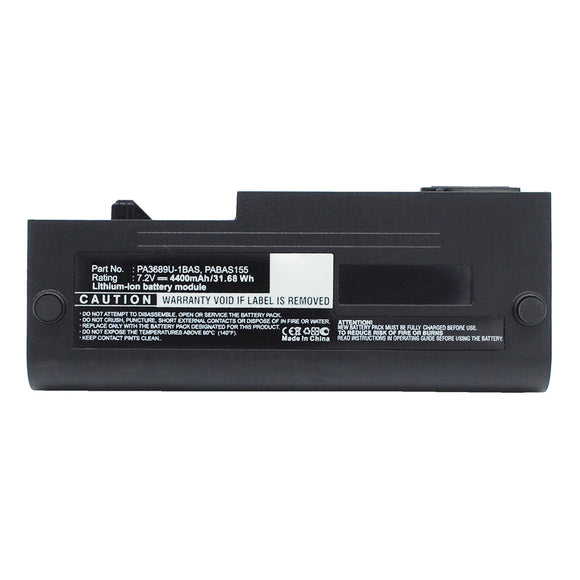 Batteries N Accessories BNA-WB-L13510 Laptop Battery - Li-ion, 7.2V, 4400mAh, Ultra High Capacity - Replacement for Toshiba PA3689U-1BAS Battery