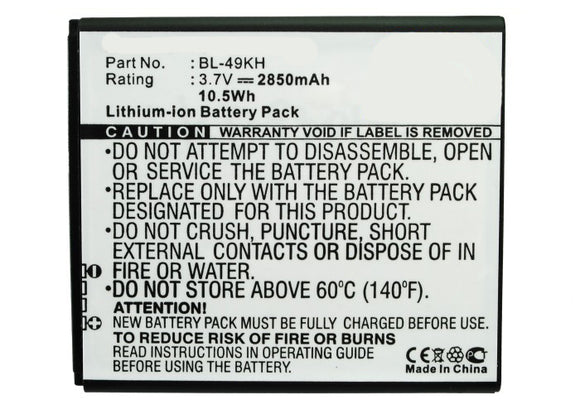 Batteries N Accessories BNA-WB-L3864 Cell Phone Battery - Li-ion, 3.7, 2850mAh, Ultra High Capacity Battery - Replacement for LG BL-49KH Battery
