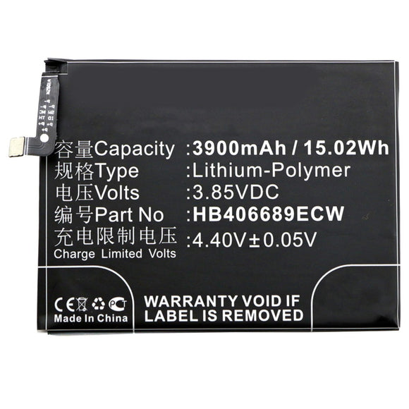 Batteries N Accessories BNA-WB-P3351 Cell Phone Battery - Li-Pol, 3.85V, 3900 mAh, Ultra High Capacity Battery - Replacement for Huawei HB406689ECW Battery