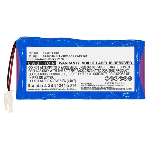 Batteries N Accessories BNA-WB-L10806 Medical Battery - Li-ion, 14.8V, 5200mAh, Ultra High Capacity - Replacement for Biocare 4S2P18650 Battery