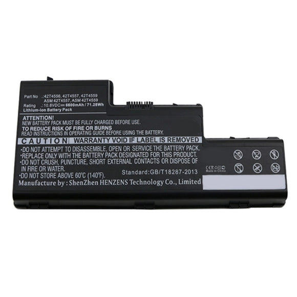 Batteries N Accessories BNA-WB-L9655 Laptop Battery - Li-ion, 10.8V, 6600mAh, Ultra High Capacity - Replacement for Lenovo 42T4556 Battery