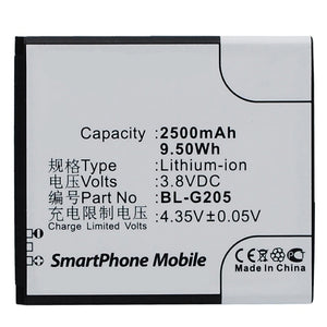 Batteries N Accessories BNA-WB-L3287 Cell Phone Battery - Li-Ion, 3.8V, 2500 mAh, Ultra High Capacity Battery - Replacement for GIONEE BL-G205 Battery