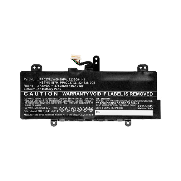 Batteries N Accessories BNA-WB-L11765 Laptop Battery - Li-ion, 7.6V, 4750mAh, Ultra High Capacity - Replacement for HP PP02XL Battery