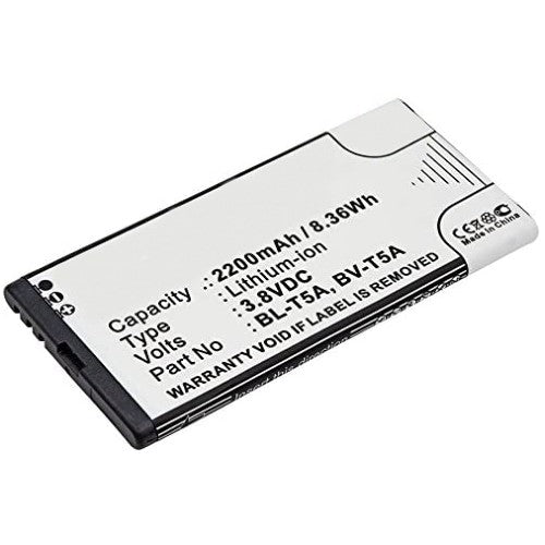 Batteries N Accessories BNA-WB-L3882 Cell Phone Battery - Li-ion, 3.8, 2200mAh, Ultra High Capacity Battery - Replacement for Microsoft BL-T5A, BV-T5A Battery