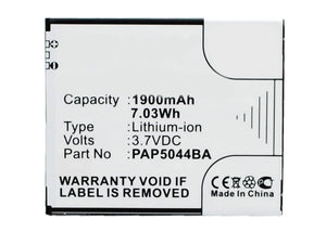 Batteries N Accessories BNA-WB-L3548 Cell Phone Battery - Li-Ion, 3.7V, 1900 mAh, Ultra High Capacity Battery - Replacement for Prestigio PAP5044BA Battery