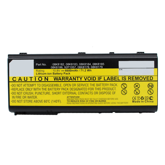 Batteries N Accessories BNA-WB-L16597 Laptop Battery - Li-ion, 10.8V, 6600mAh, Ultra High Capacity - Replacement for IBM 08K8178 Battery