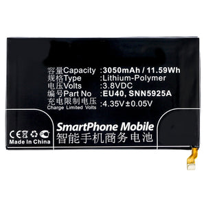 Batteries N Accessories BNA-WB-P9523 Cell Phone Battery - Li-Pol, 3.8V, 3050mAh, Ultra High Capacity - Replacement for Motorola EU40 Battery