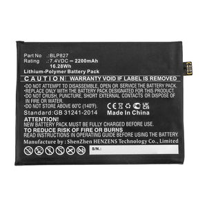 Batteries N Accessories BNA-WB-P14667 Cell Phone Battery - Li-Pol, 7.4V, 2200mAh, Ultra High Capacity - Replacement for Oneplus BLP827 Battery