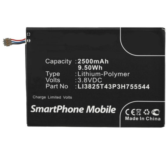 Batteries N Accessories BNA-WB-P3731 Cell Phone Battery - Li-Pol, 3.8V, 2500 mAh, Ultra High Capacity Battery - Replacement for ZTE LI3825T43P3H755544 Battery