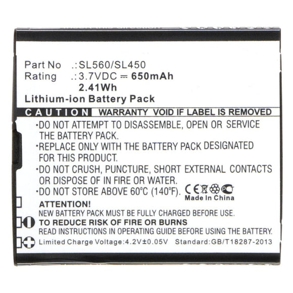 Batteries N Accessories BNA-WB-L9958 Cell Phone Battery - Li-ion, 3.7V, 650mAh, Ultra High Capacity - Replacement for Bea-fon SL560/SL450 Battery