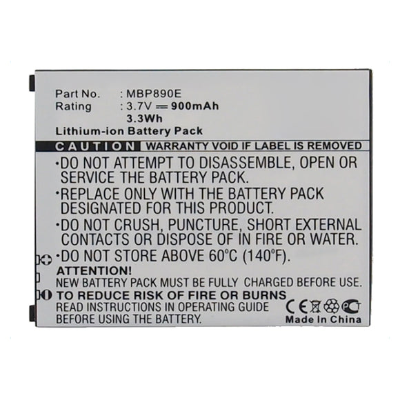 Batteries N Accessories BNA-WB-L14112 Cell Phone Battery - Li-ion, 3.7V, 900mAh, Ultra High Capacity - Replacement for ZTE MBP890E Battery