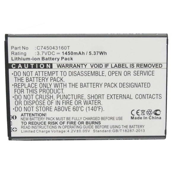 Batteries N Accessories BNA-WB-L9495 Cell Phone Battery - Li-ion, 3.7V, 1450mAh, Ultra High Capacity - Replacement for Blu C745043160T Battery