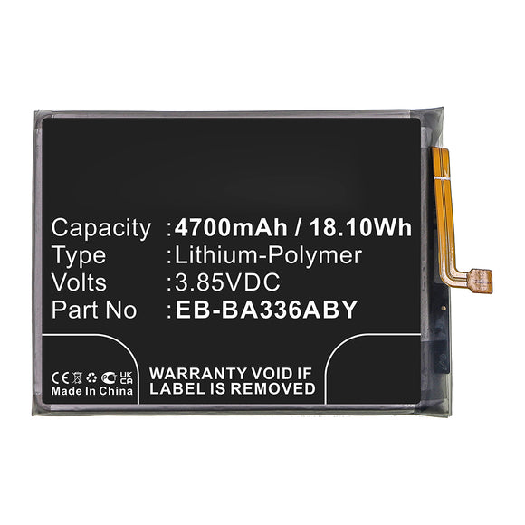 Batteries N Accessories BNA-WB-P16862 Cell Phone Battery - Li-Pol, 3.85V, 4700mAh, Ultra High Capacity - Replacement for Samsung EB-BA336ABY Battery